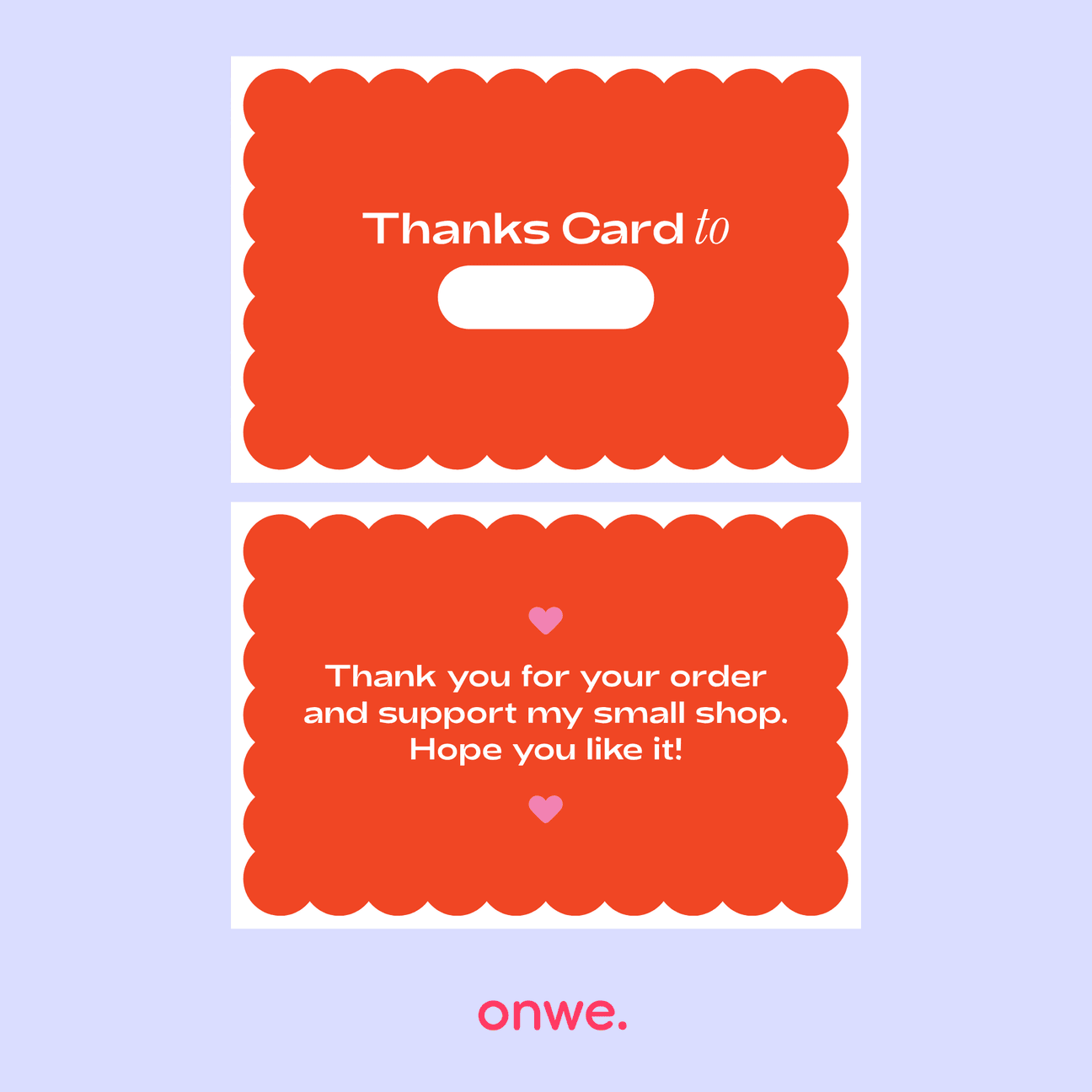 Eco-Friendly Thank You Card Special Design 8 (100 pcs)